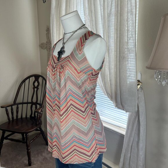 Y2K Sweet Pea Pattern Micro Mesh Tank Top - Picture 2 of 4